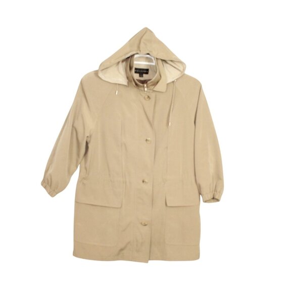 Gallery Brown Rain Weather Resistant Hooded Jacket Size Small - Picture 1 of 11